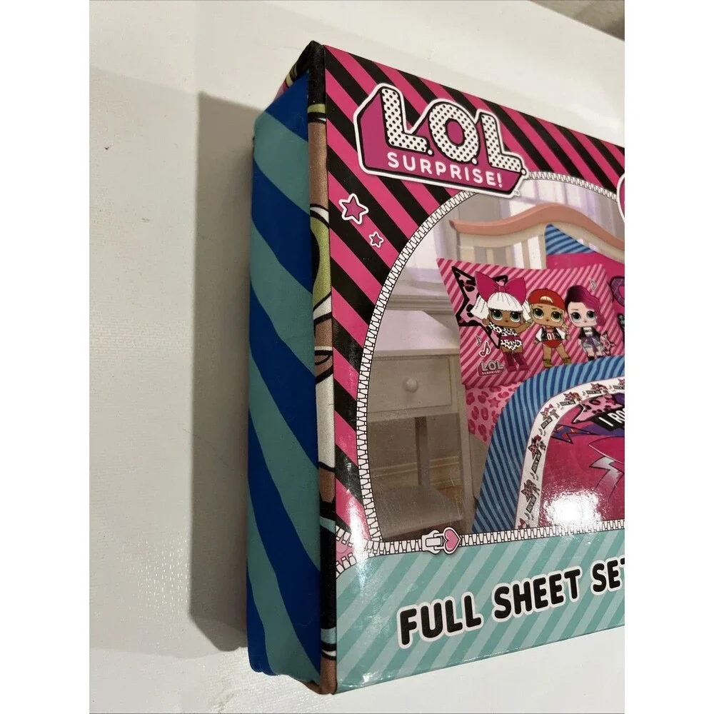 LOL Surprise Born Rocker Full Sheet Set in turquoise blue & pink Microfiber